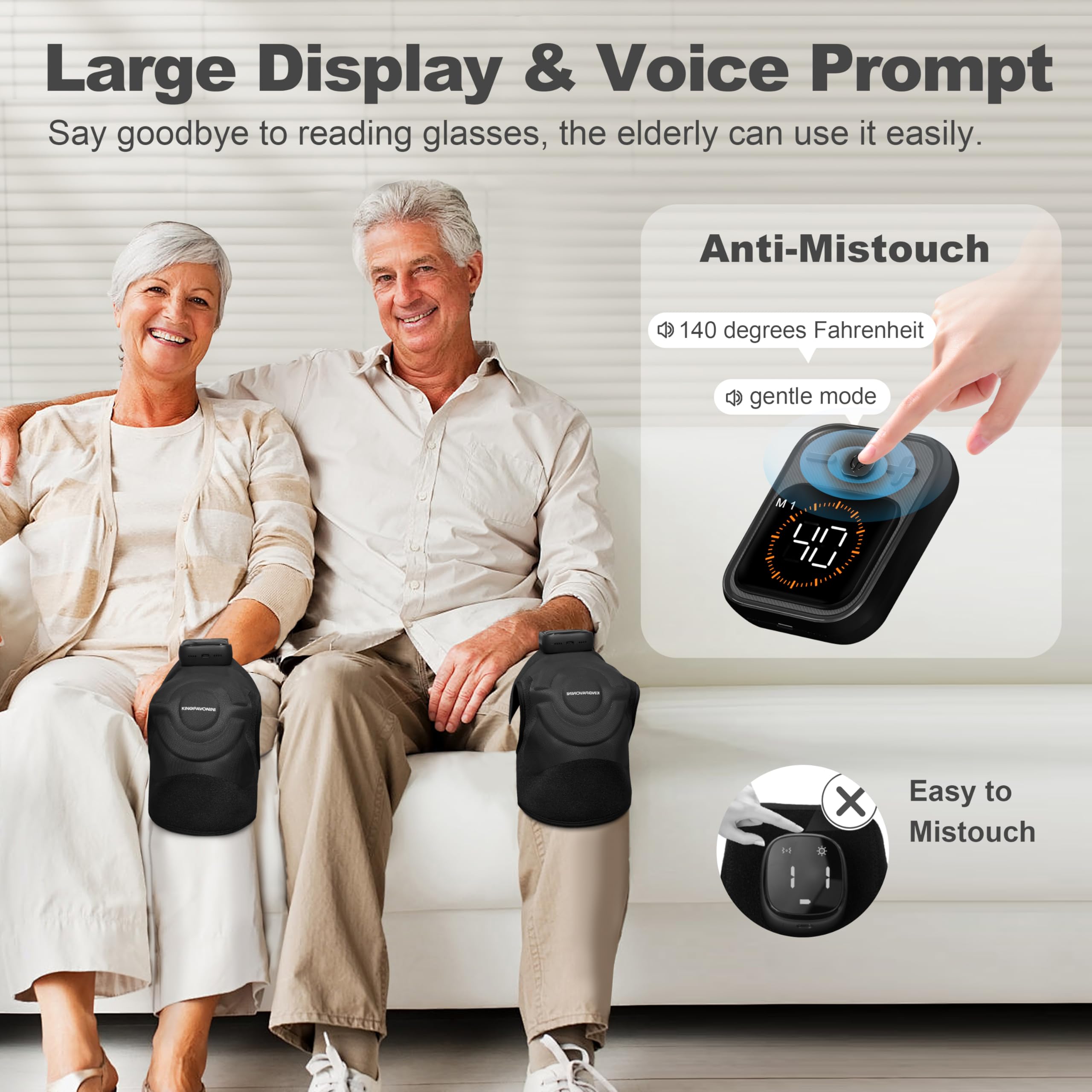 KingPavonini oversized display with voice prompts simplifies control