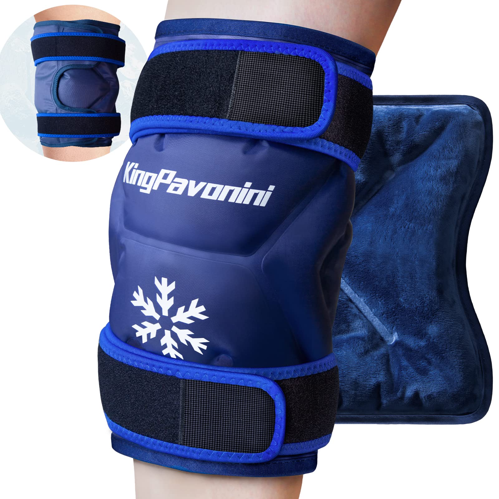 KingPavonini XXL knee ice pack front view delivers full-knee coverage for targeted relief.