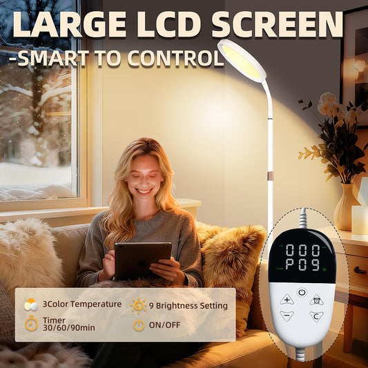 KingSom lamp remote control with LCD for easy brightness and timer setup.