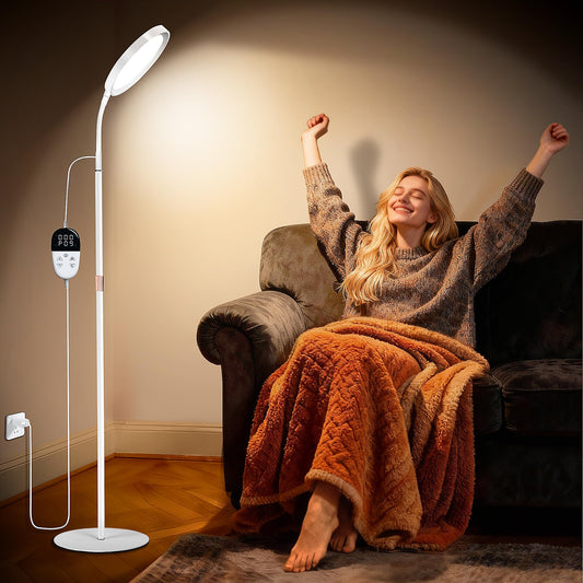 KingSom light therapy lamp with adjustable tilt for focused daytime use.