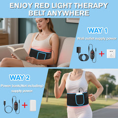 KingSom Red Light Belt being worn while seated for hands-free use