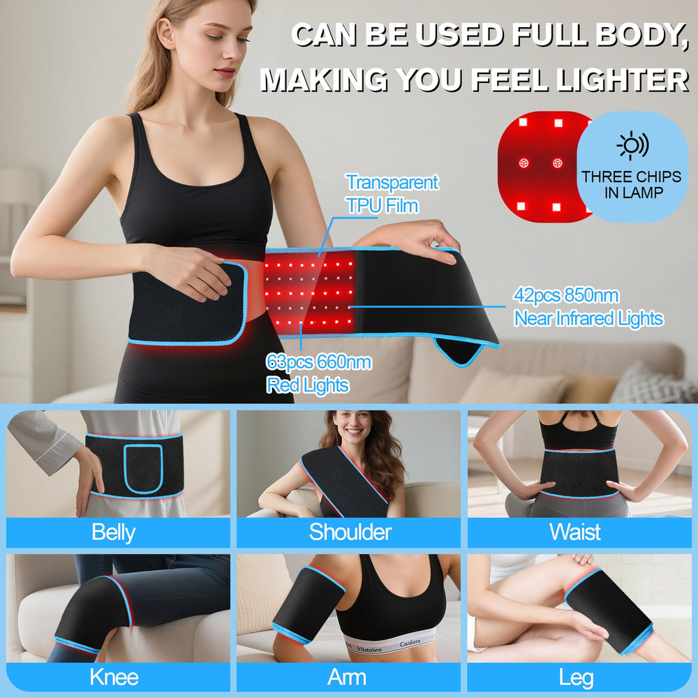 KingSom Red Light Belt charging from a wall outlet for extended use
