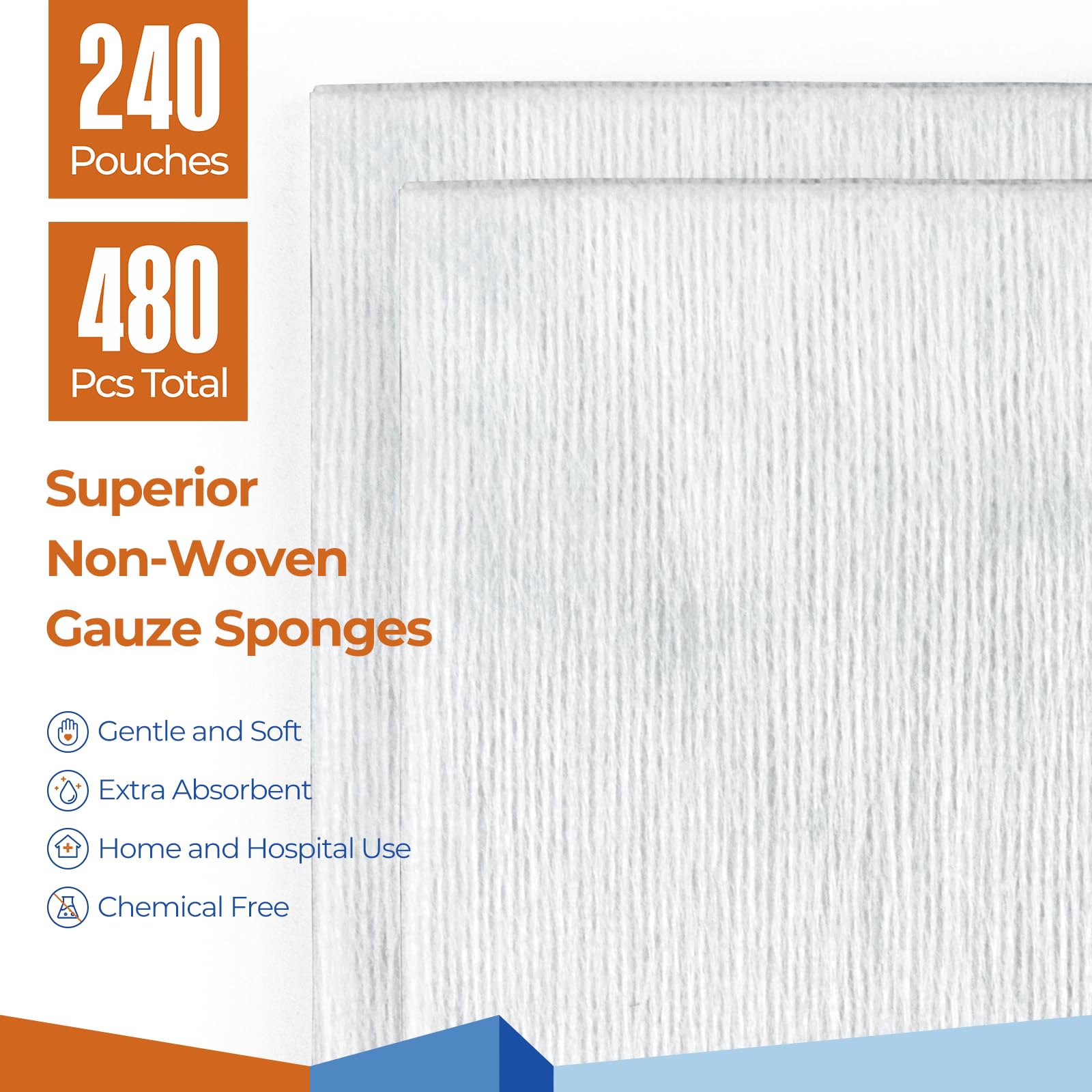 Kingstar soft gauze pad 4x4 gentle on skin during dressing.