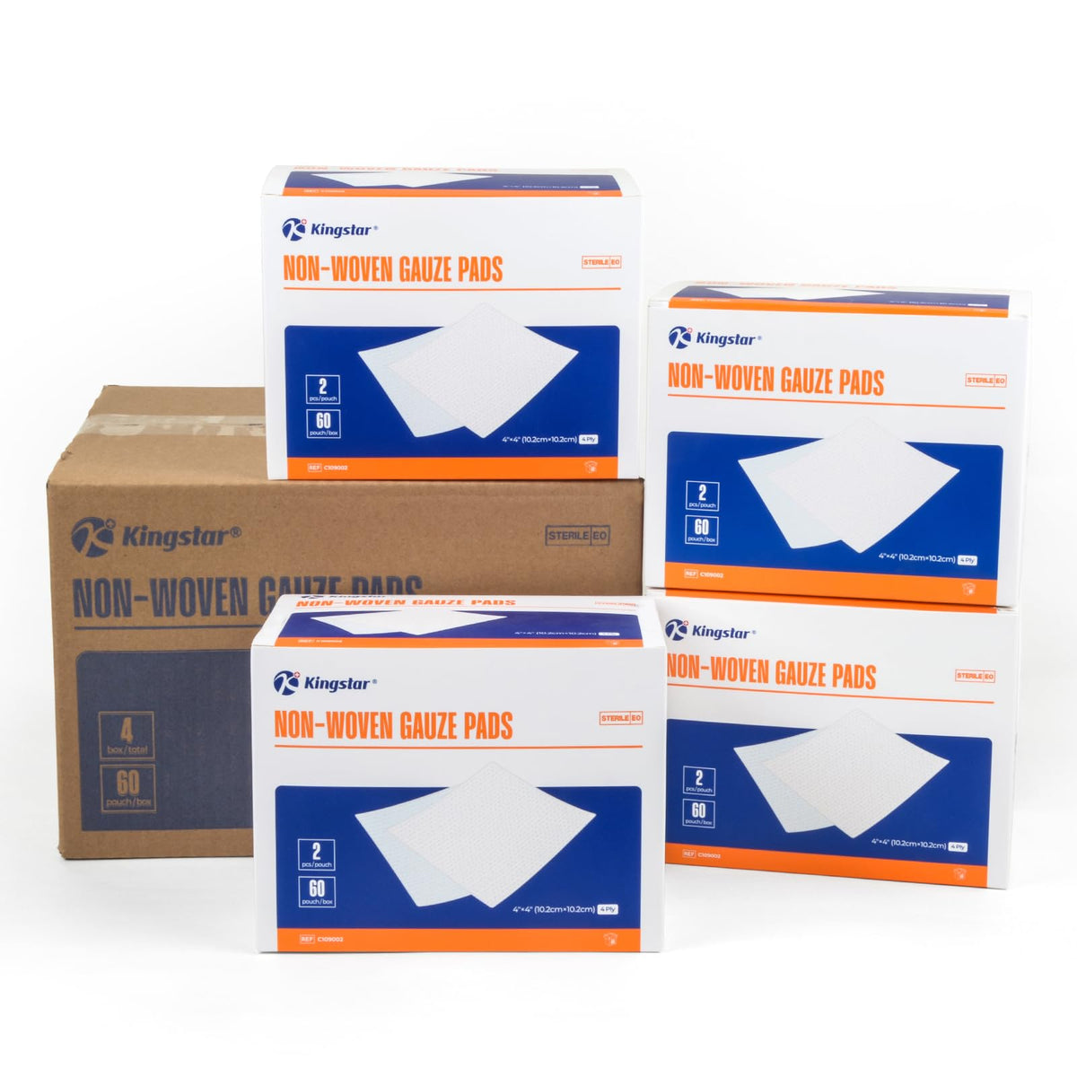 Kingstar sterile nonwoven gauze pad 4x4 for safe wound dressing.