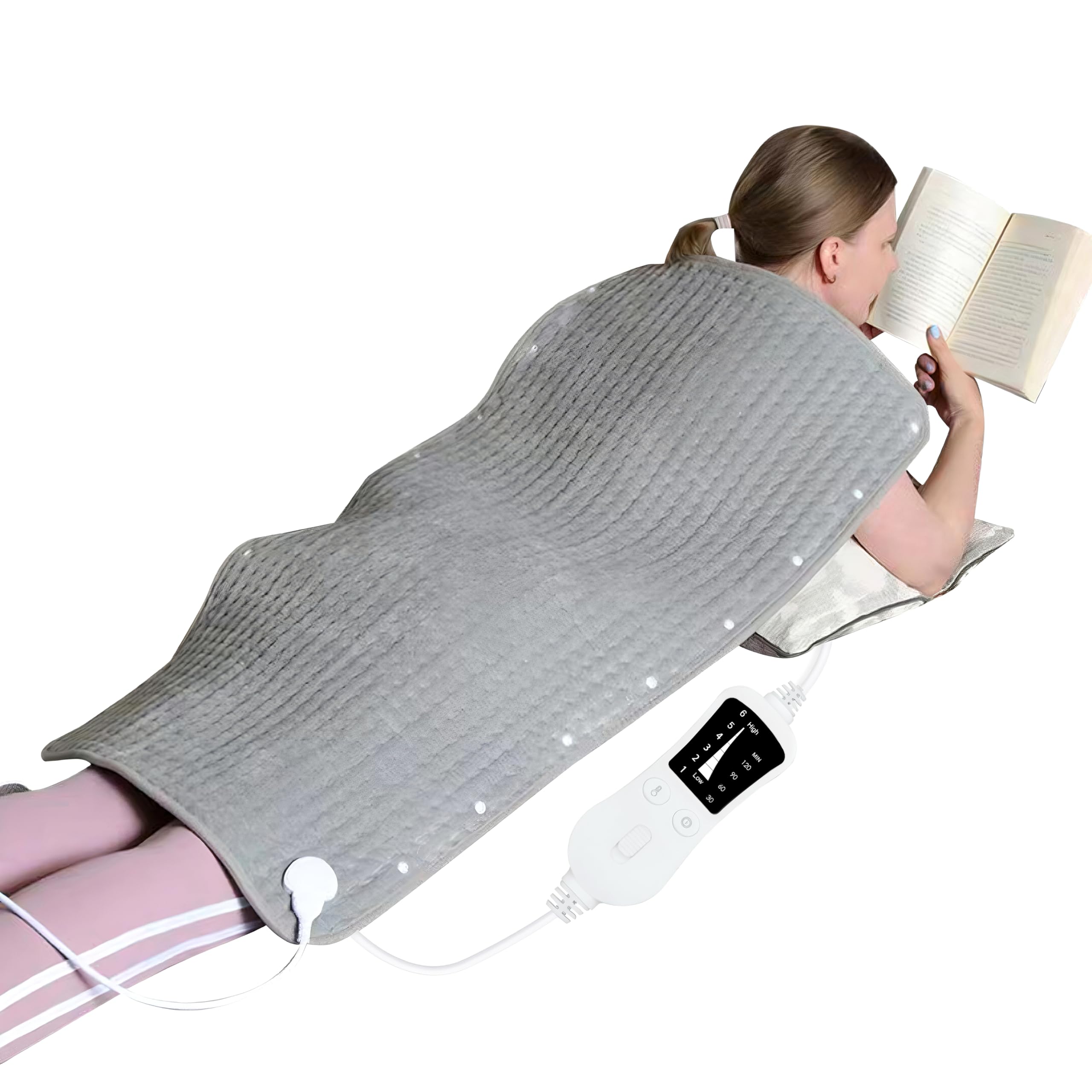 Kingte extra large heating pad fully covers back and abdomen for broad warmth.