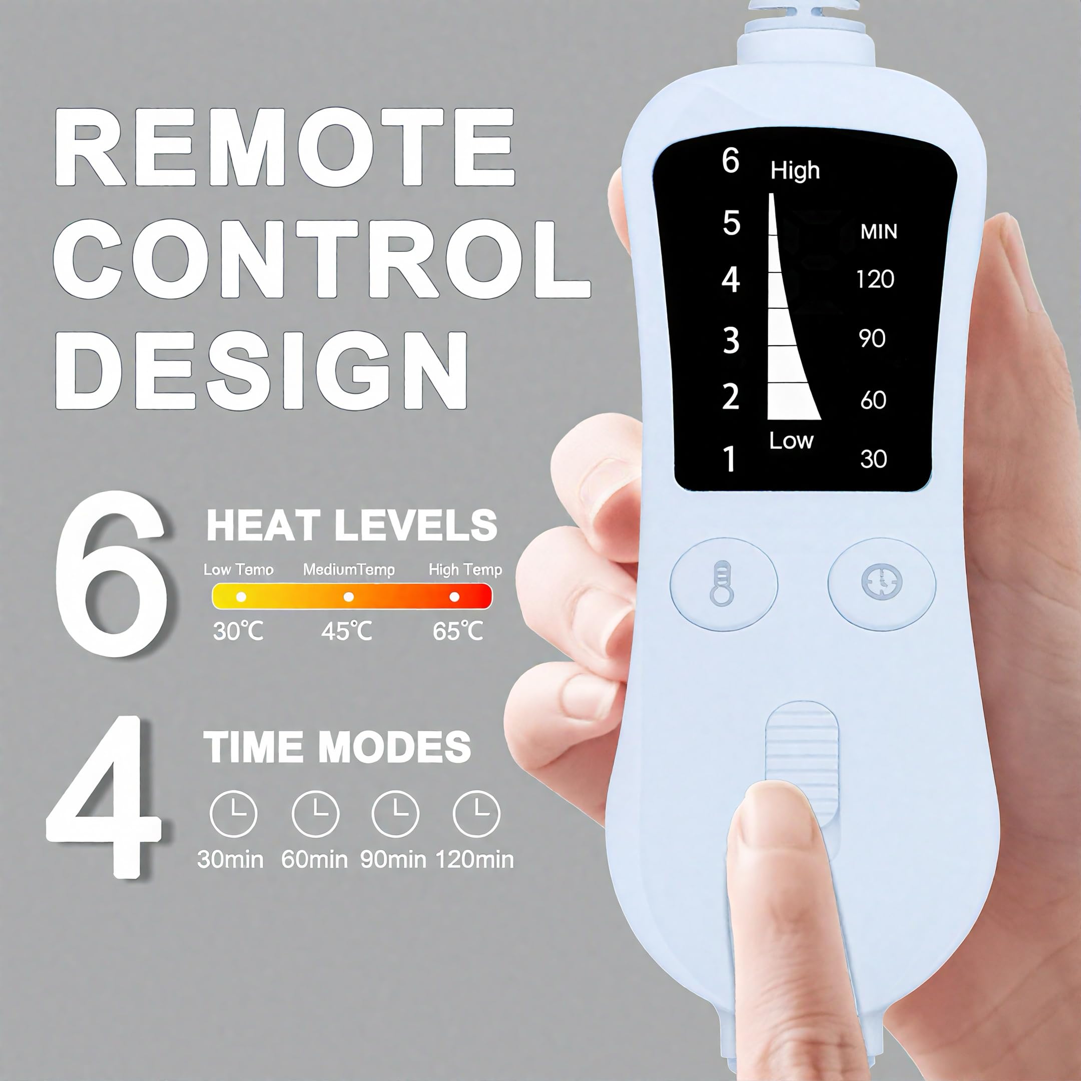 Kingte extra large heating pad includes an 8.2-foot cord for flexible placement.