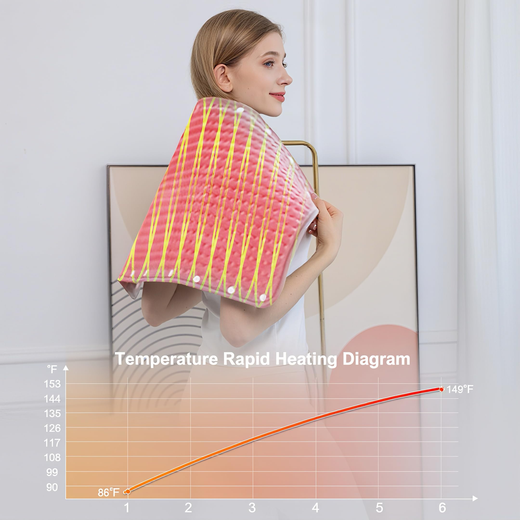 Kingte extra large heating pad offers moist heat option for soothing warmth.