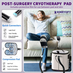 Kinryopy cold therapy pad connector diameter closeup for compatibility check.