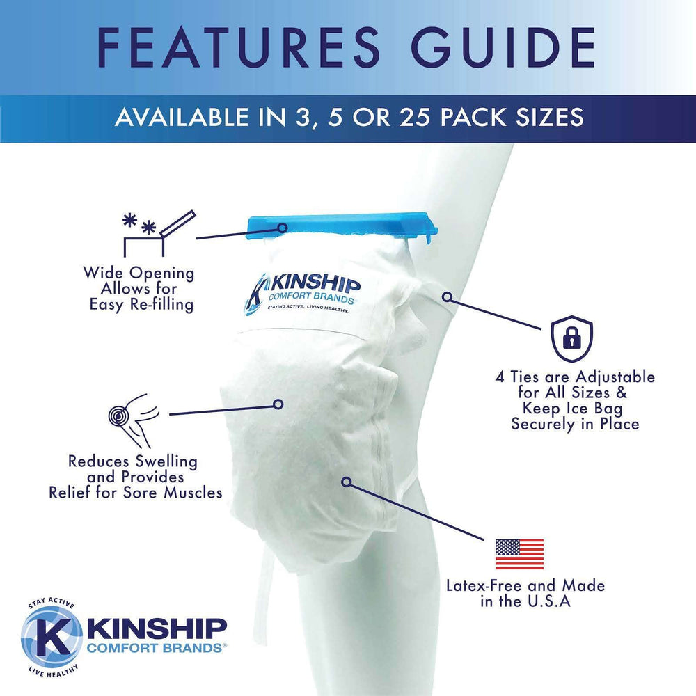 Kinship Comfort Brands ice pack wrap for shoulder with secure four-tie fit