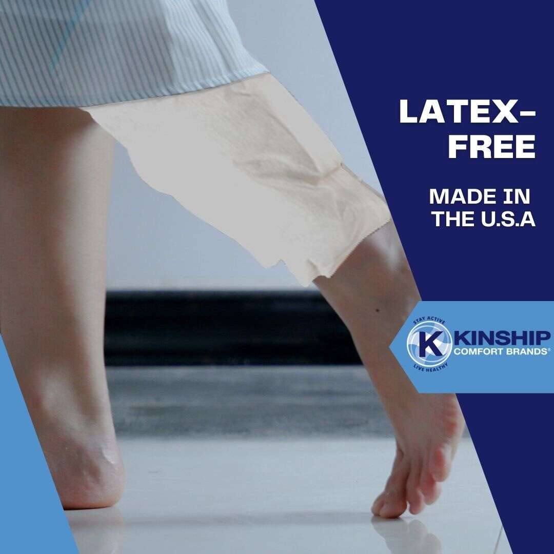 Kinship Comfort Brands soft latex-free design for gentle skin contact
