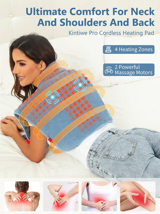 Kintiwe Pro wireless design lets you move freely while enjoying soothing heat and massage.