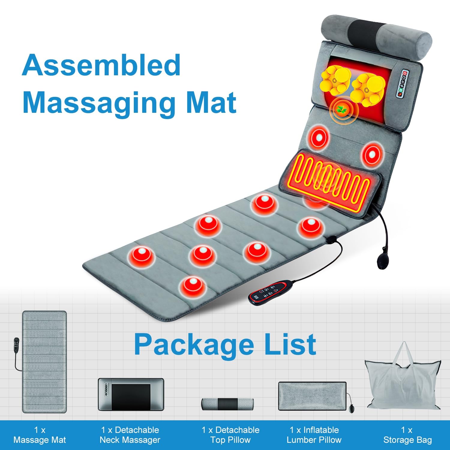KinWarmth nine preset programs and nine intensity levels personalize your massage