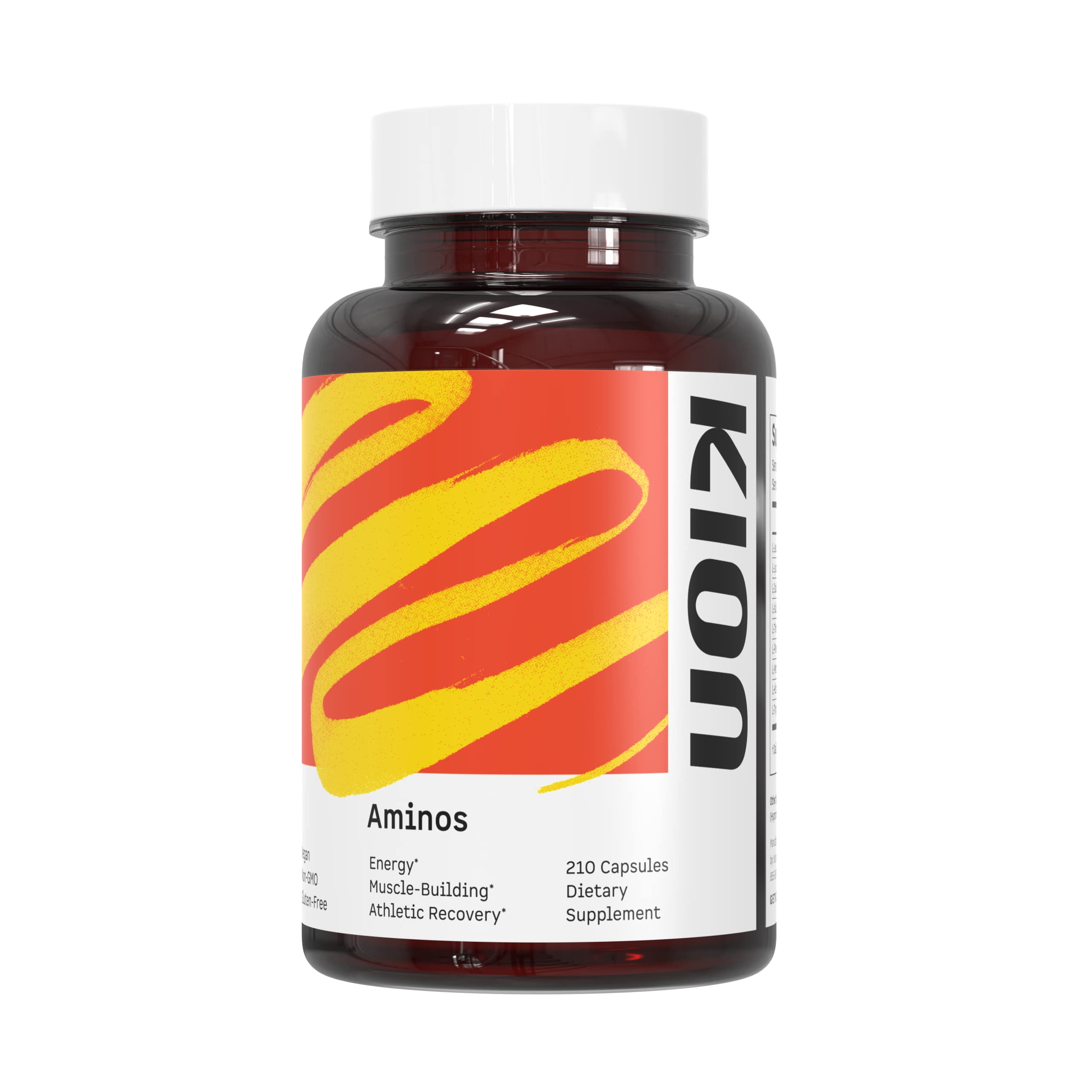 Kion Aminos Essentials capsules front view highlighting energy and recovery potential