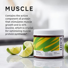 Kion Aminos Mango spoon demonstrates precise serving for consistent intake.