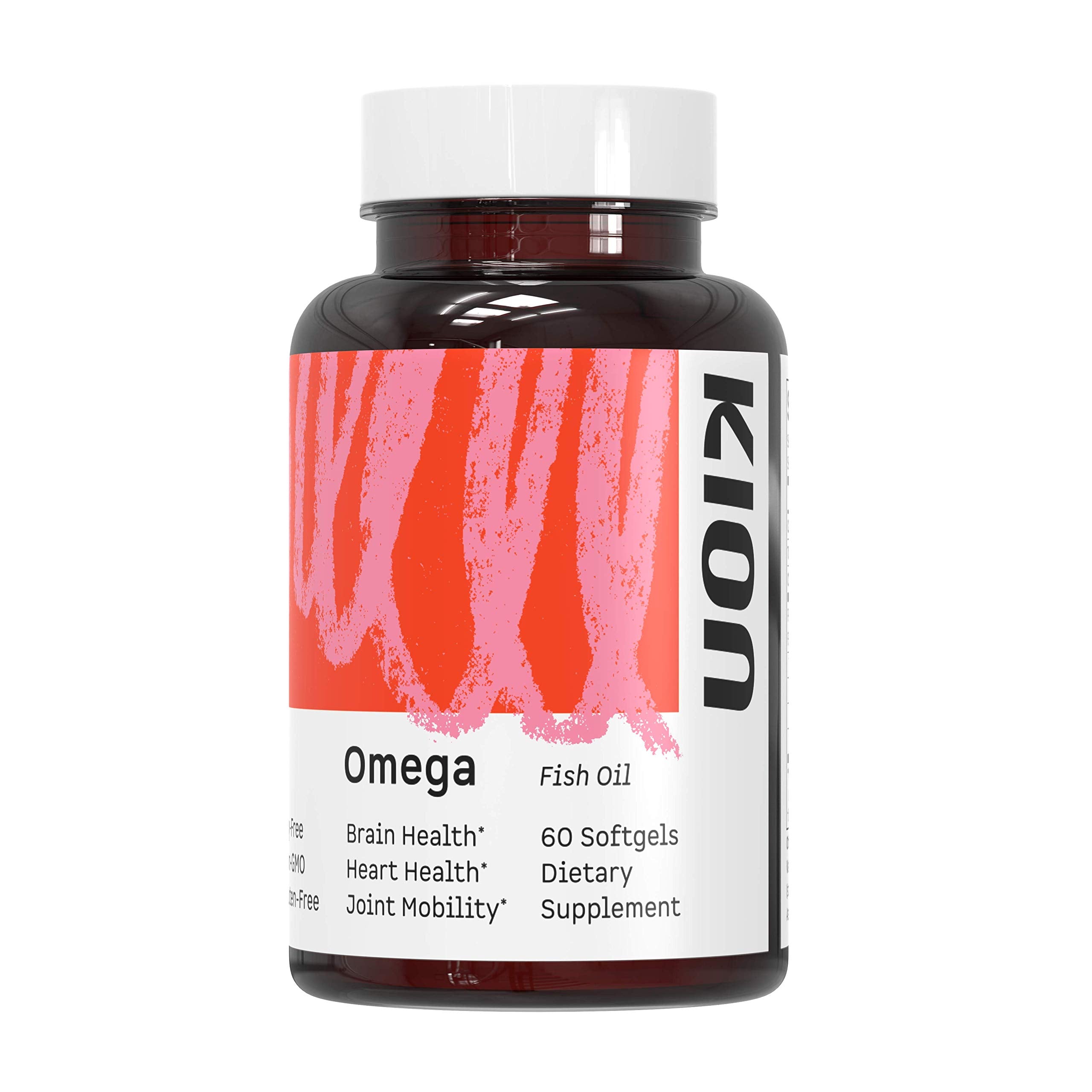 Kion Omega mini fish oil softgels ready for daily use; easy swallowing