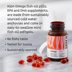 Kion Omega 1000 mg serving shown; balanced EPA and DHA