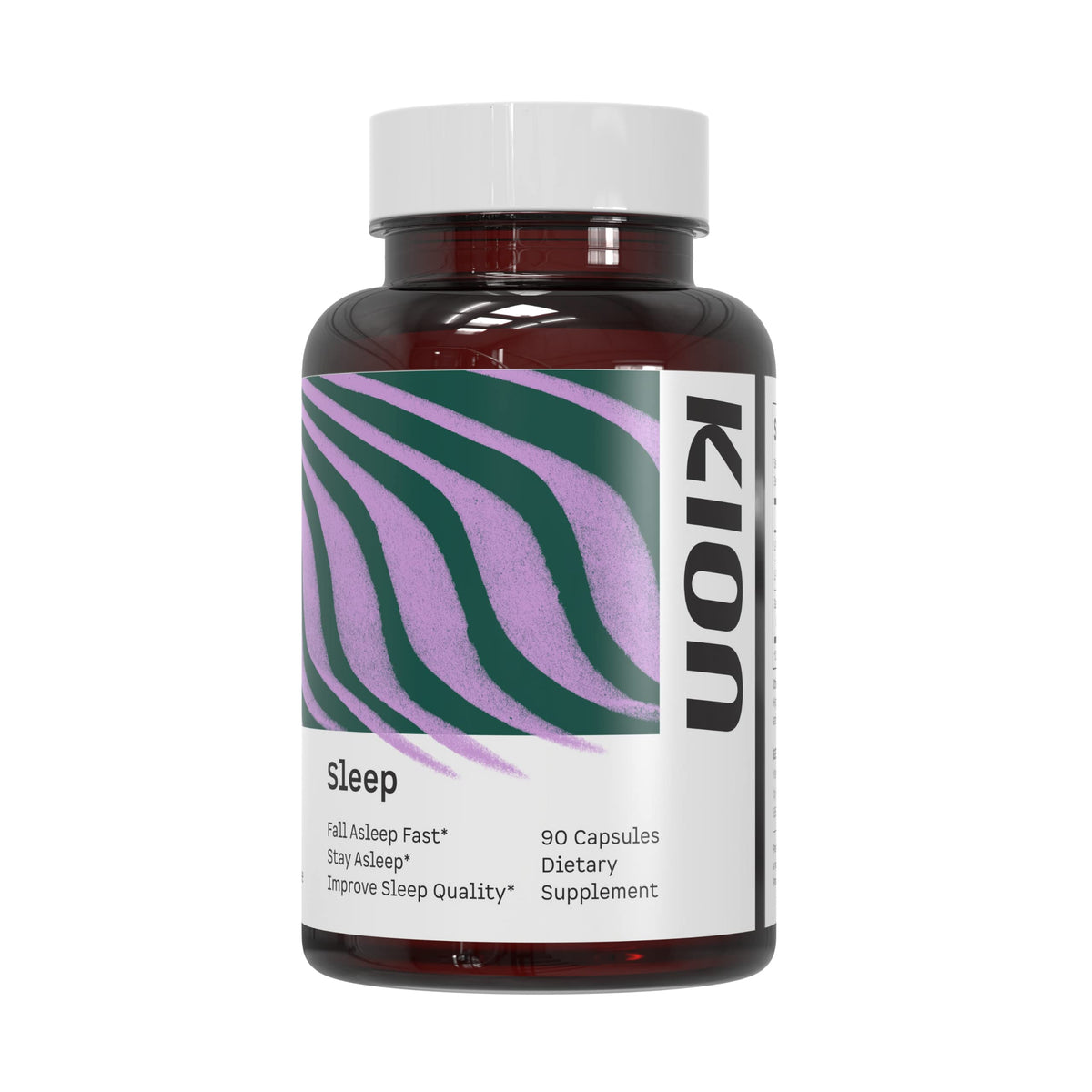 Kion Sleep bottle front view with clean packaging supports an easy nightly routine.