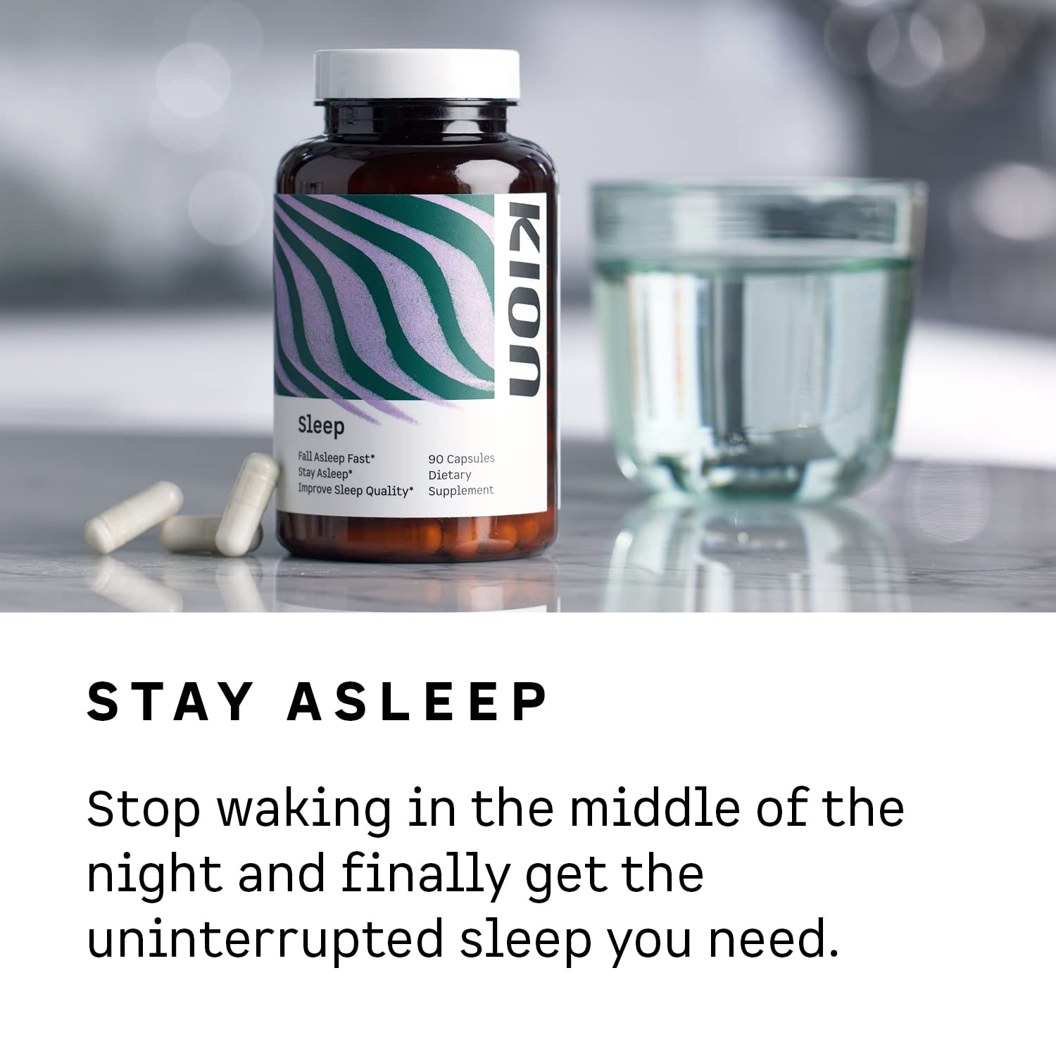 Kion Sleep ingredients panel highlights amino acid powered sleep support.