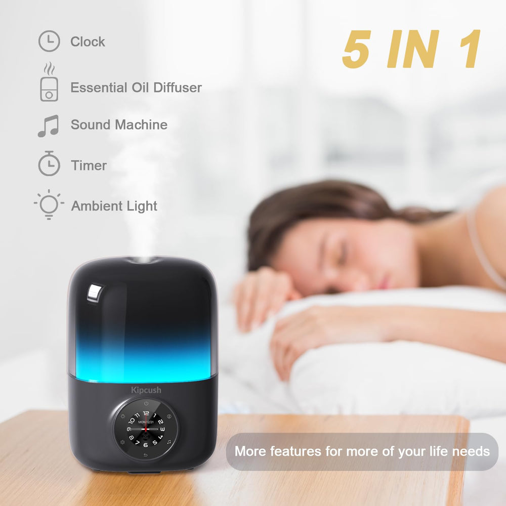 Kipcush diffuser emitting white noise to create calm workspace or bedroom.
