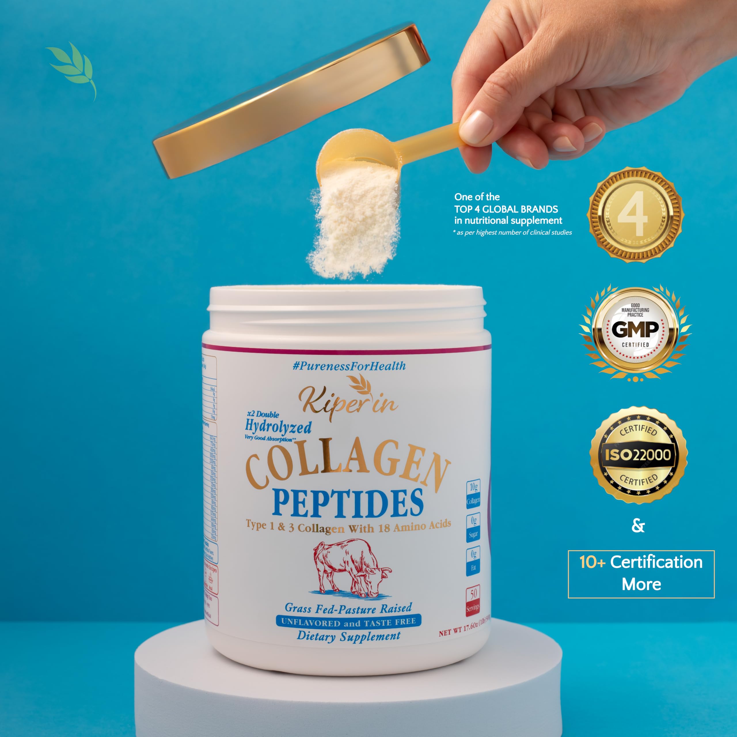 Kiperin collagen lifestyle glass demonstrates convenient daily mix for busy routines.