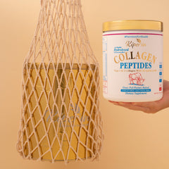 Kiperin collagen tub label image emphasizes clean ingredients and additives-free promise.