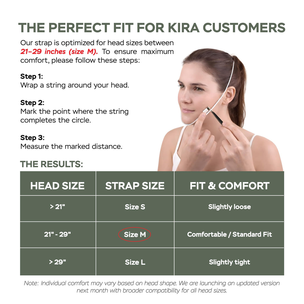 KIRA chin strap shapes the jawline for gentle contouring while sleeping