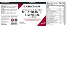 Kirkman 5-MTHF label demonstrates bioavailable folate for growth.