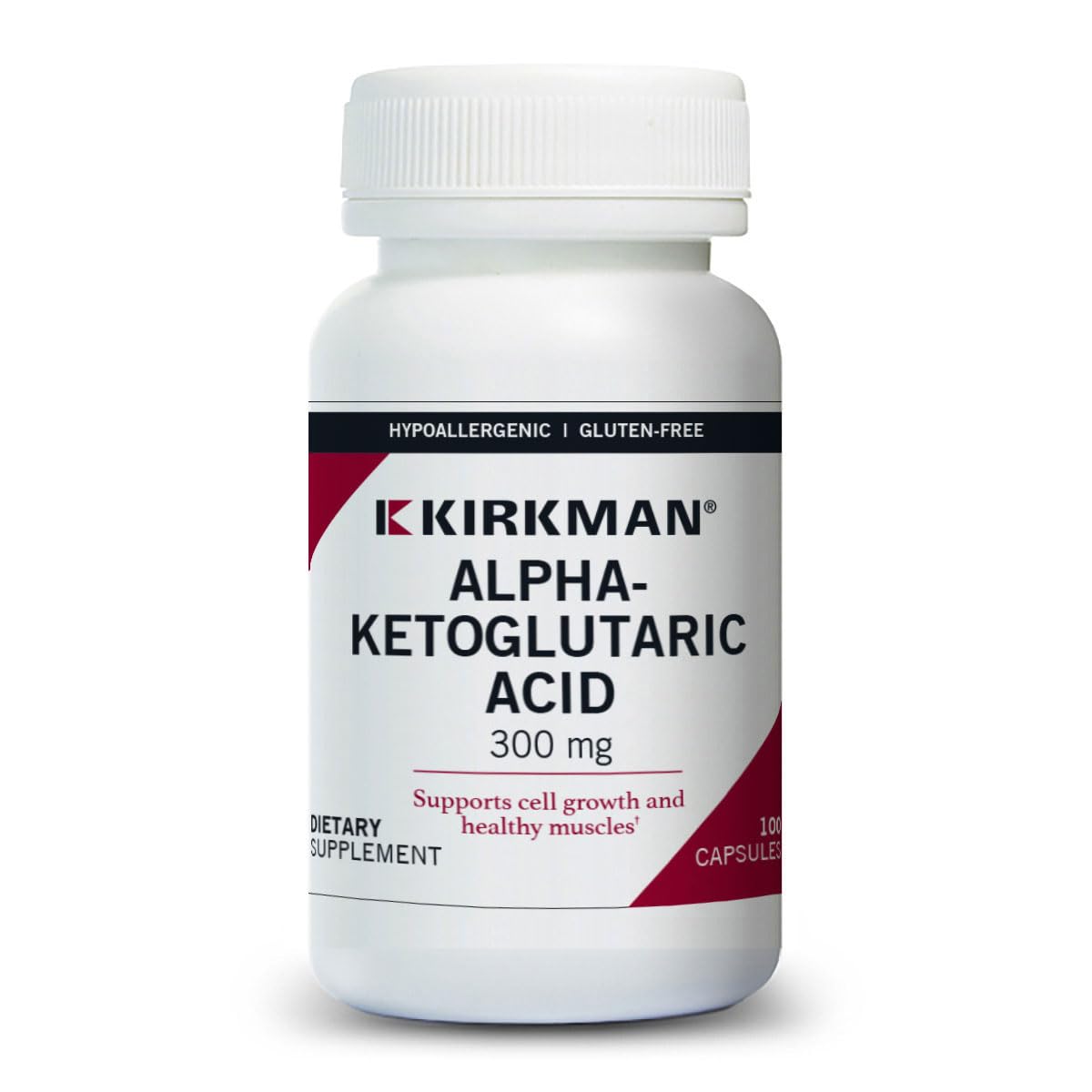 Kirkman Alpha-Ketoglutaric Acid bottle highlights metabolism support for daily routines.