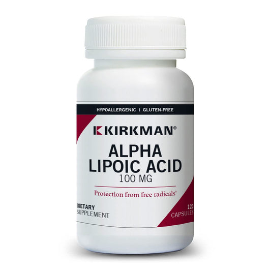 Kirkman Alpha Lipoic Acid 100 mg bottle image, convenient antioxidant support