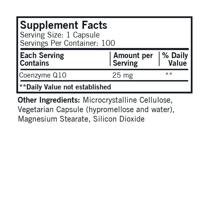 Close-up of pouring Kirkman CoQ10 capsules highlighting gluten-free and casein-free formula.