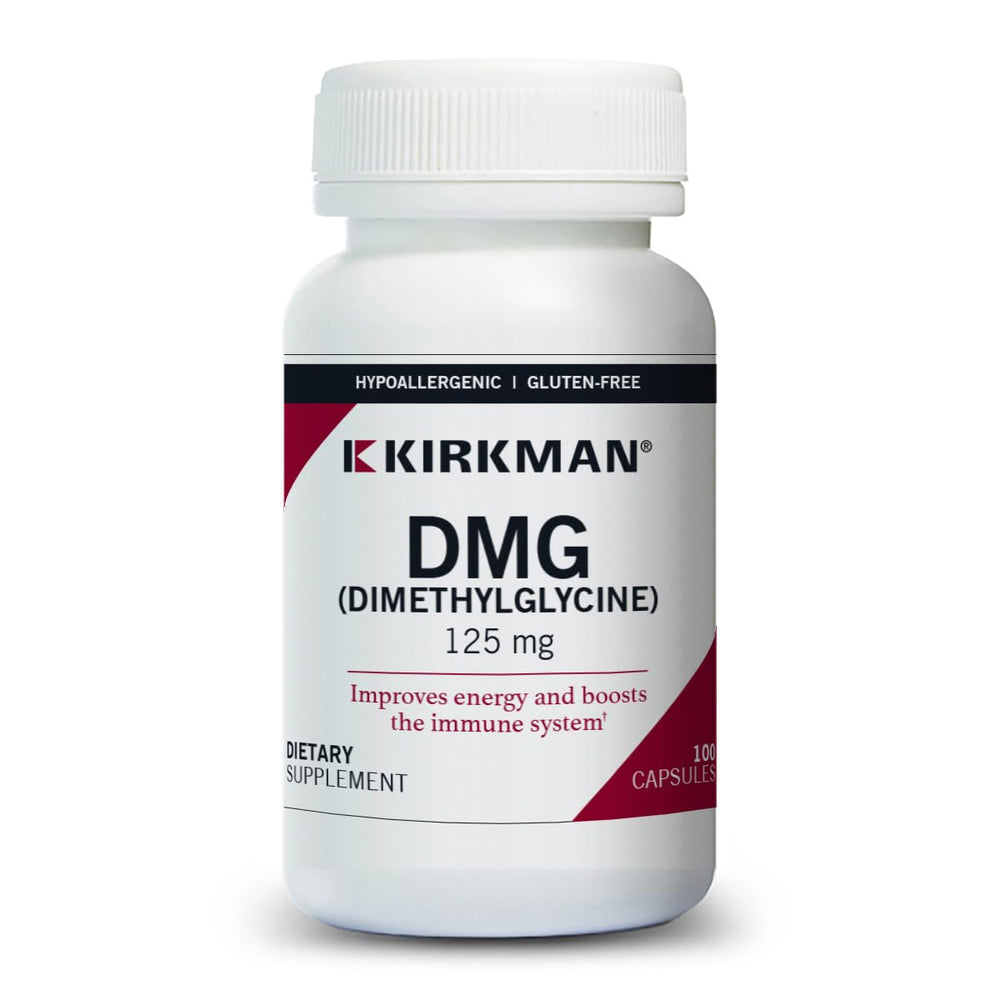 Kirkman DMG 125 mg capsule close-up for easy daily use.