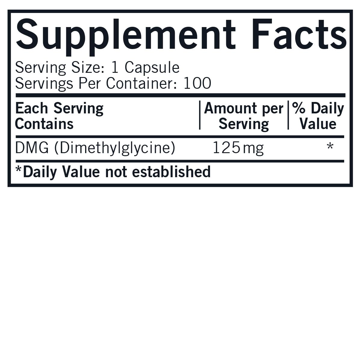 Kirkman DMG bottle front view showing hypoallergenic daily supplement.