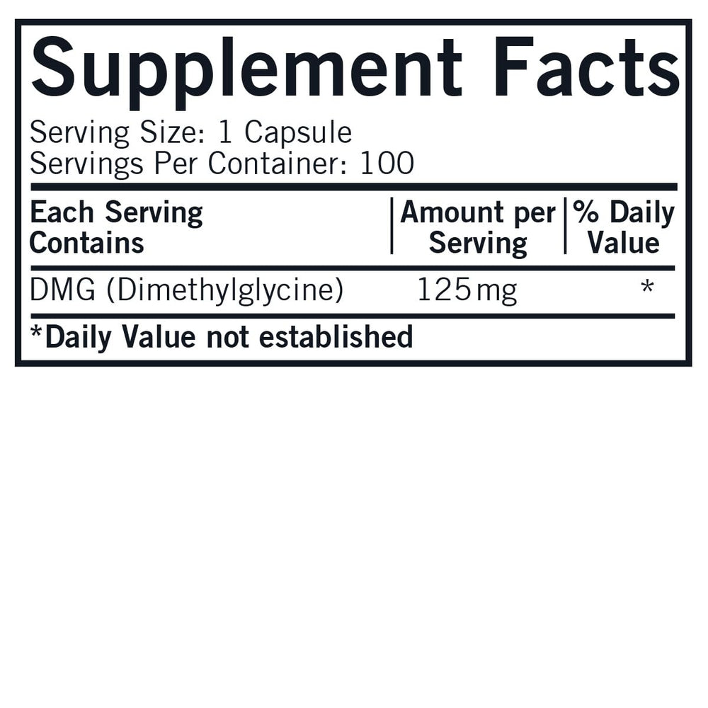 Kirkman DMG bottle front view showing hypoallergenic daily supplement.