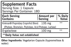 Kirkman Enzyme-Aid capsules close-up highlighting vegetarian formula for mineral absorption.
