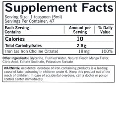 Kirkman Iron Liquid label shows gluten-free and allergen-free formulation.