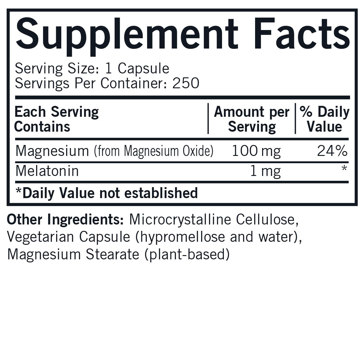 Kirkman Melatonin Plus Magnesium label close-up highlights natural melatonin and magnesium.