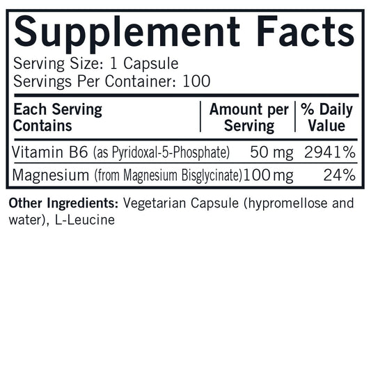 Close-up of Kirkman P-5-P capsules highlighting gentle magnesium glycinate