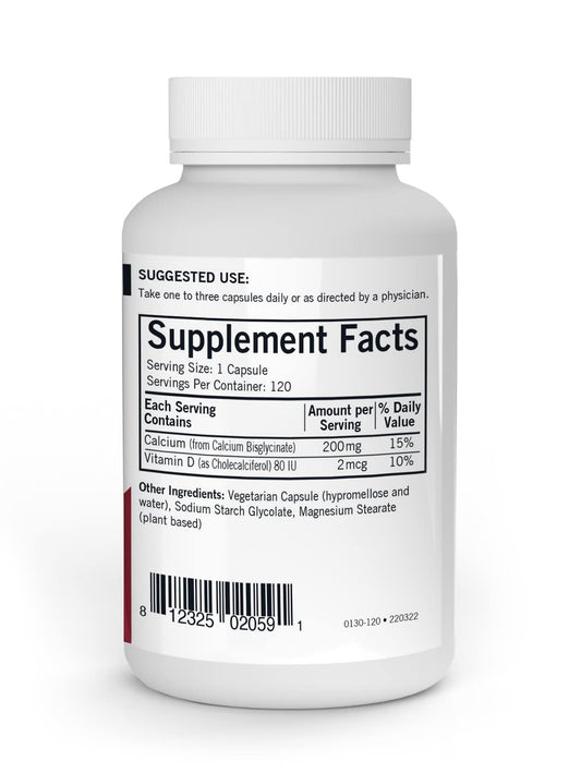 Kirkman Pure Calcium capsules arranged for daily bone support.