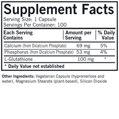 Kirkman reduced L-Glutathione capsules close-up highlighting plant-based capsules.