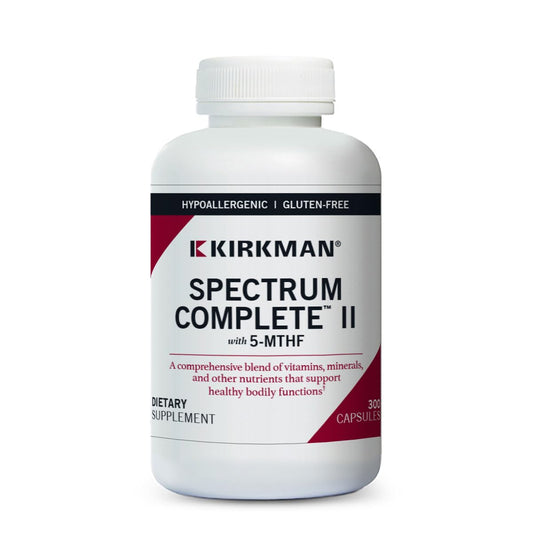 Kirkman Spectrum Complete II capsules bottle pour promotes simple daily integration.
