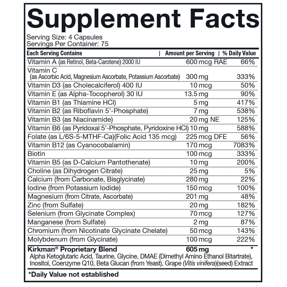 Kirkman Spectrum Complete II capsules close-up highlights easy-to-swallow pills.