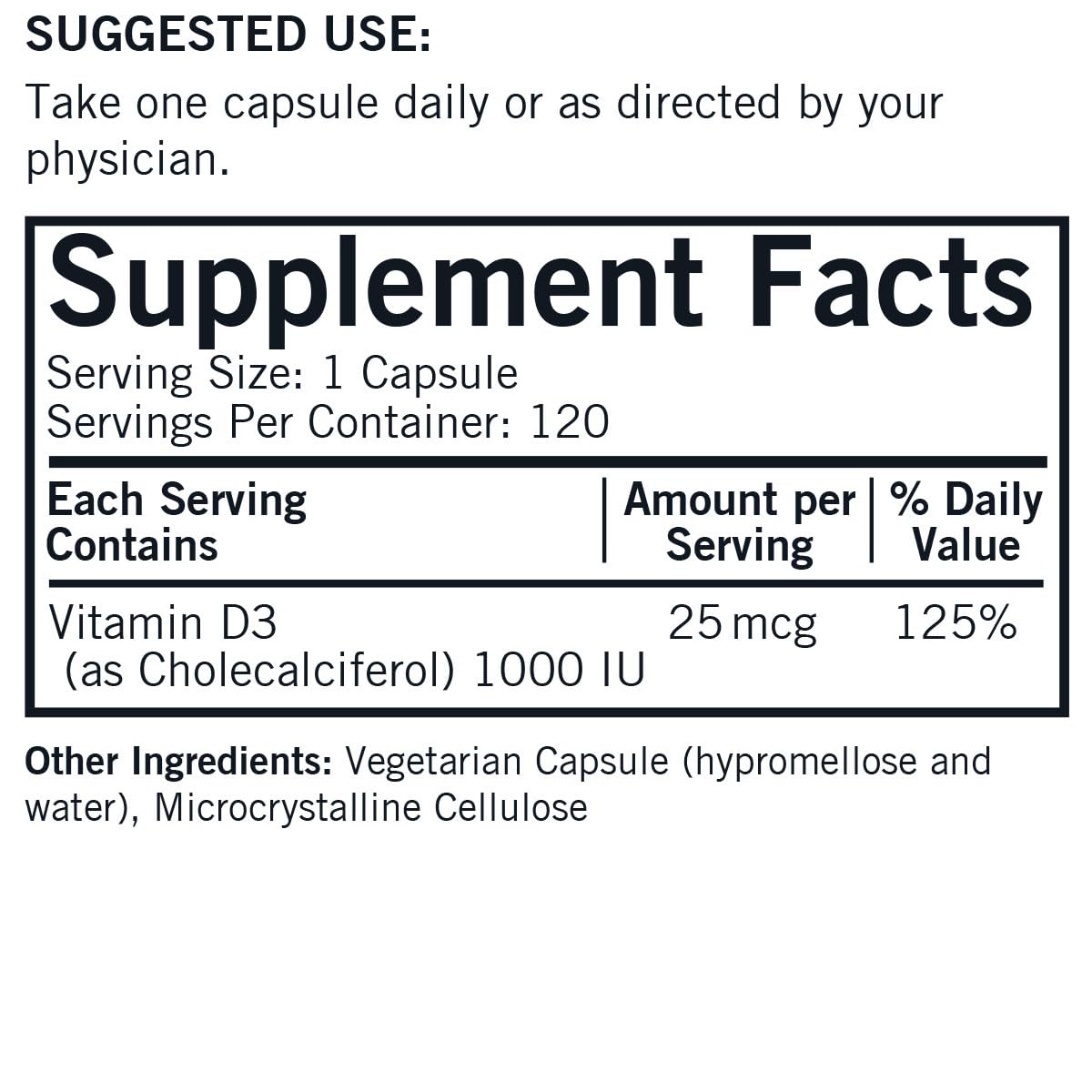 Close-up of Kirkman Vitamin D-3 1000 IU capsules for easy daily use.