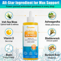 Kirwekes Sea Moss Drops ashwagandha blend for calm focus.