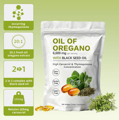 KITABIO Oil of Oregano Softgels capsules closeup showing the odorless design.