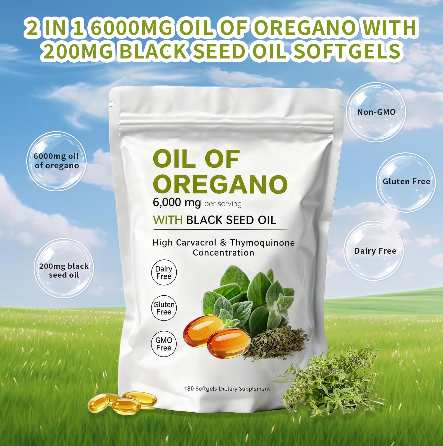 KITABIO Oil of Oregano Softgels for daily use in a wellness routine.