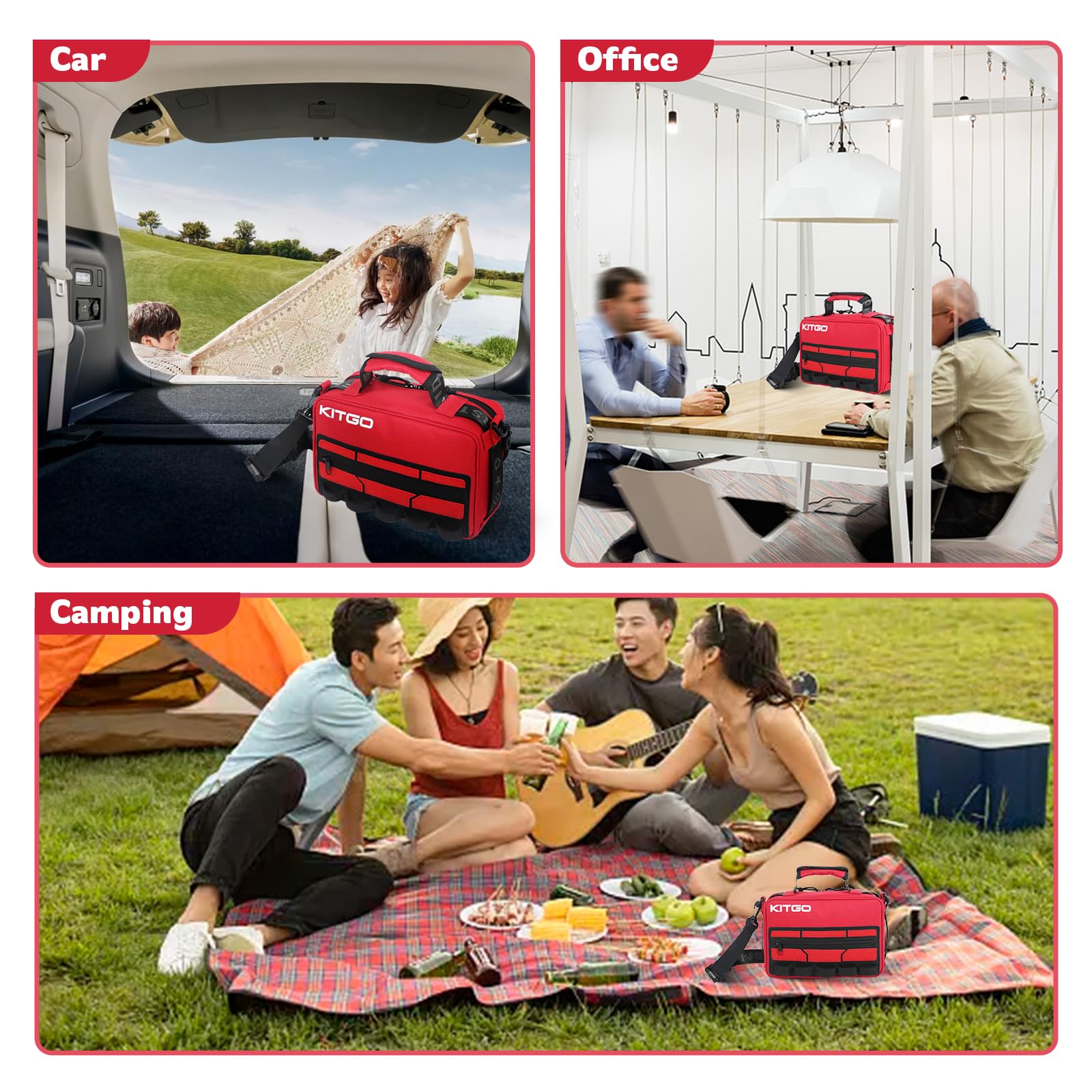 Kitgo includes outdoor survival tools for quick response.