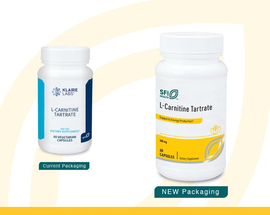 Close-up of Klaire L-Carnitine Tartrate capsules for reliable daily dosing