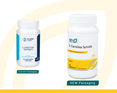 Close-up of Klaire L-Carnitine Tartrate capsules for reliable daily dosing