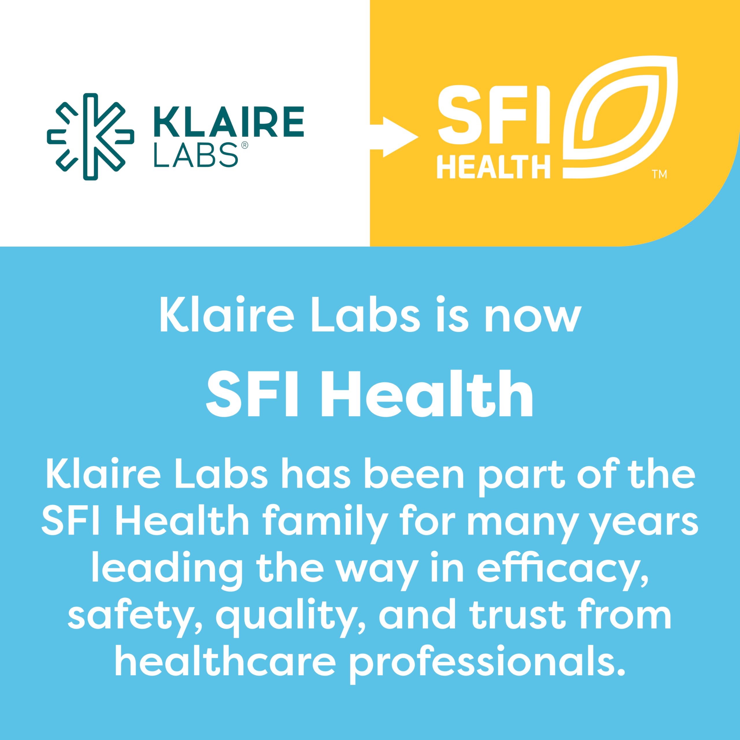 Klaire Labs SFI Health bottle communicates allergen safety and tolerance.