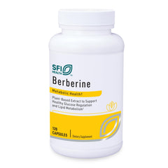 Klaire Labs Berberine HCI bottle label with 500mg capsules for metabolic support